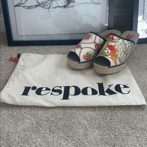 Respoke - Gucci Scarf Upcycled Floral Espadrille Wedge Sandals